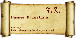 Hammer Krisztina névjegykártya